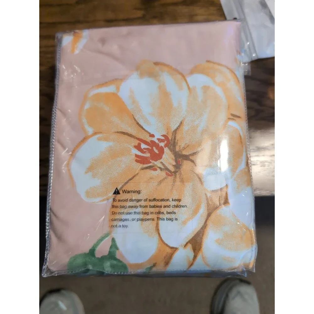 Duvet Cover Set Twin Size Floral Pattern With Pillow Sham